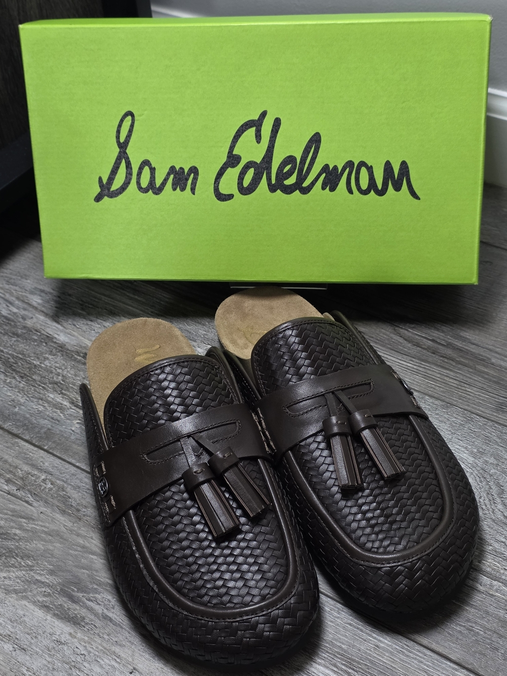 Sam Edelman Women's Astrid Woven Leather Slip On Mule Shoes Sz 12 *NWB